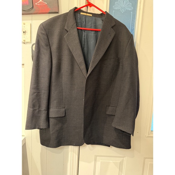 Joseph Abboud Other - Joseph Abboud Mens 48R Wool Blazer Sport Coat Grey Brown Micro Check Made in USA